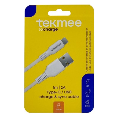 TEKMEE CAVO BL 1M TYPEC/USB 2A