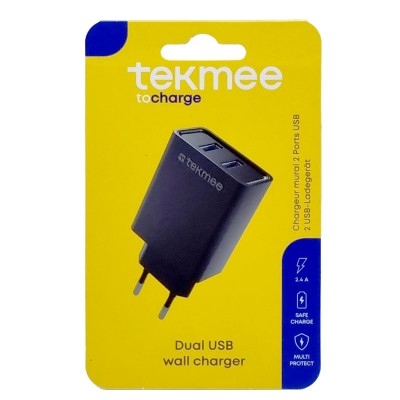 TEKMEE CARICATORE BL 2USB NERO