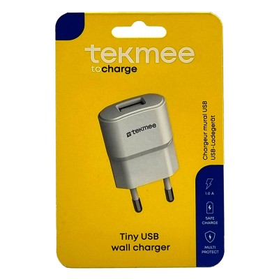 TEKMEE CARICATORE 1USB BIANCO